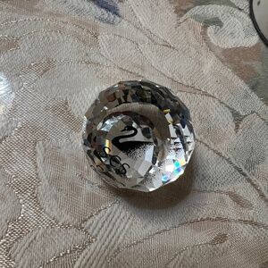 Vtg Swarovski retired round crystal paperweight